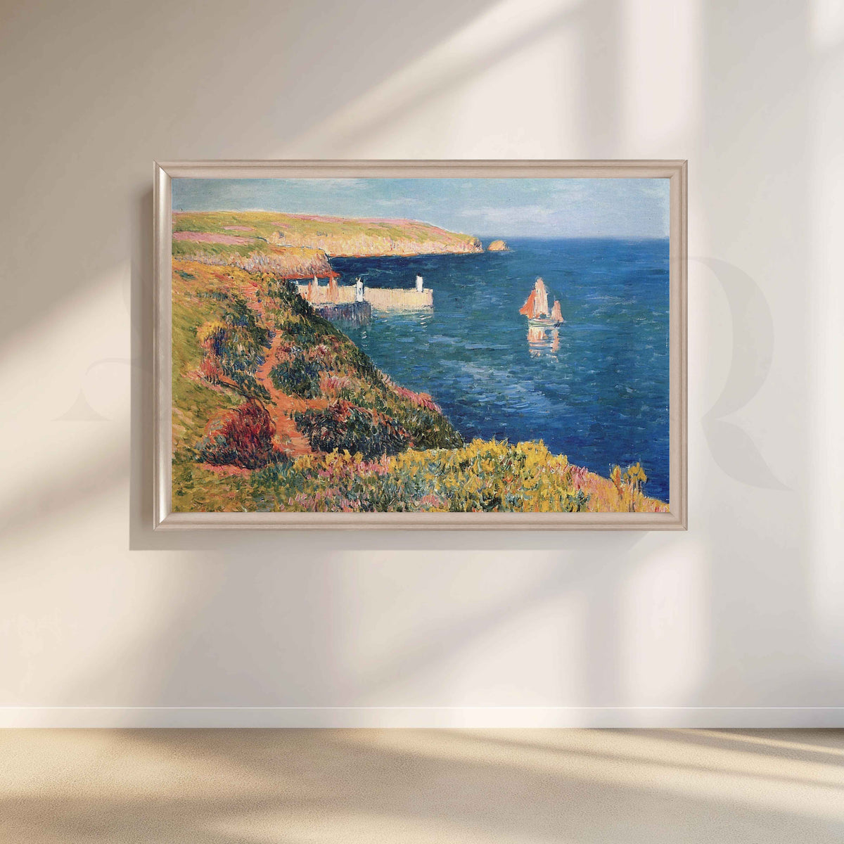 Henri Moret Coastal Sailboat Canvas Artwork – Asha Art Studio – Image 4