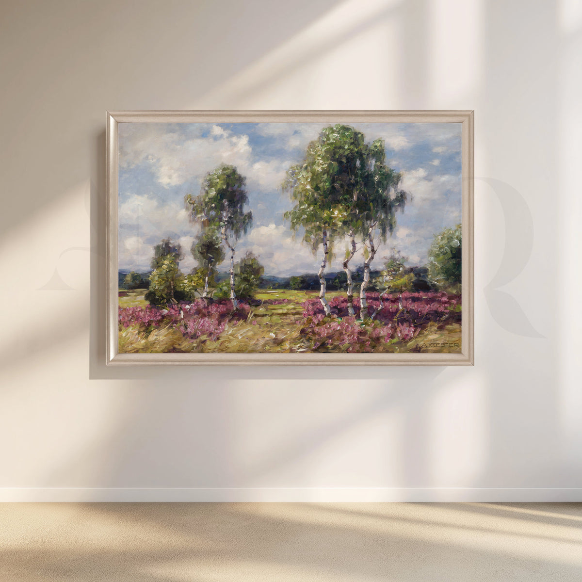 Misty Birch Meadow Canvas Artwork – Asha Art Studio – Image 4