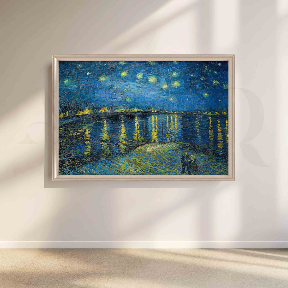 Starry Night Over the Rhône Post-Impressionist Canvas Artwork – Asha Art Studio – Image 4