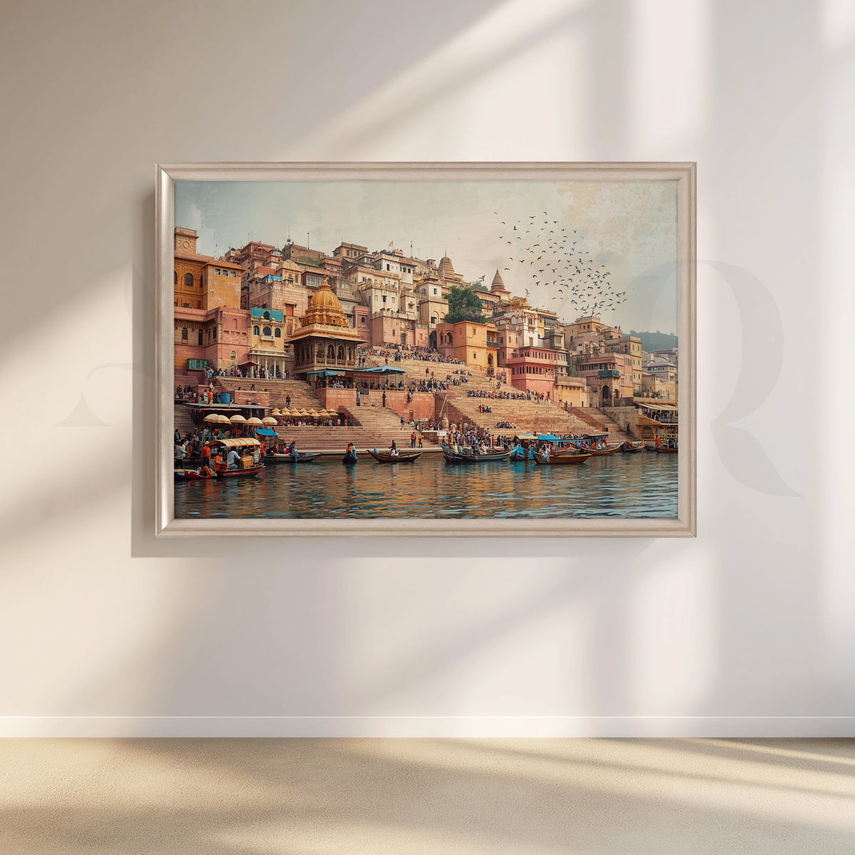 Varanasi Ghats Riverside Canvas Artwork – Asha Art Studio – Image 4