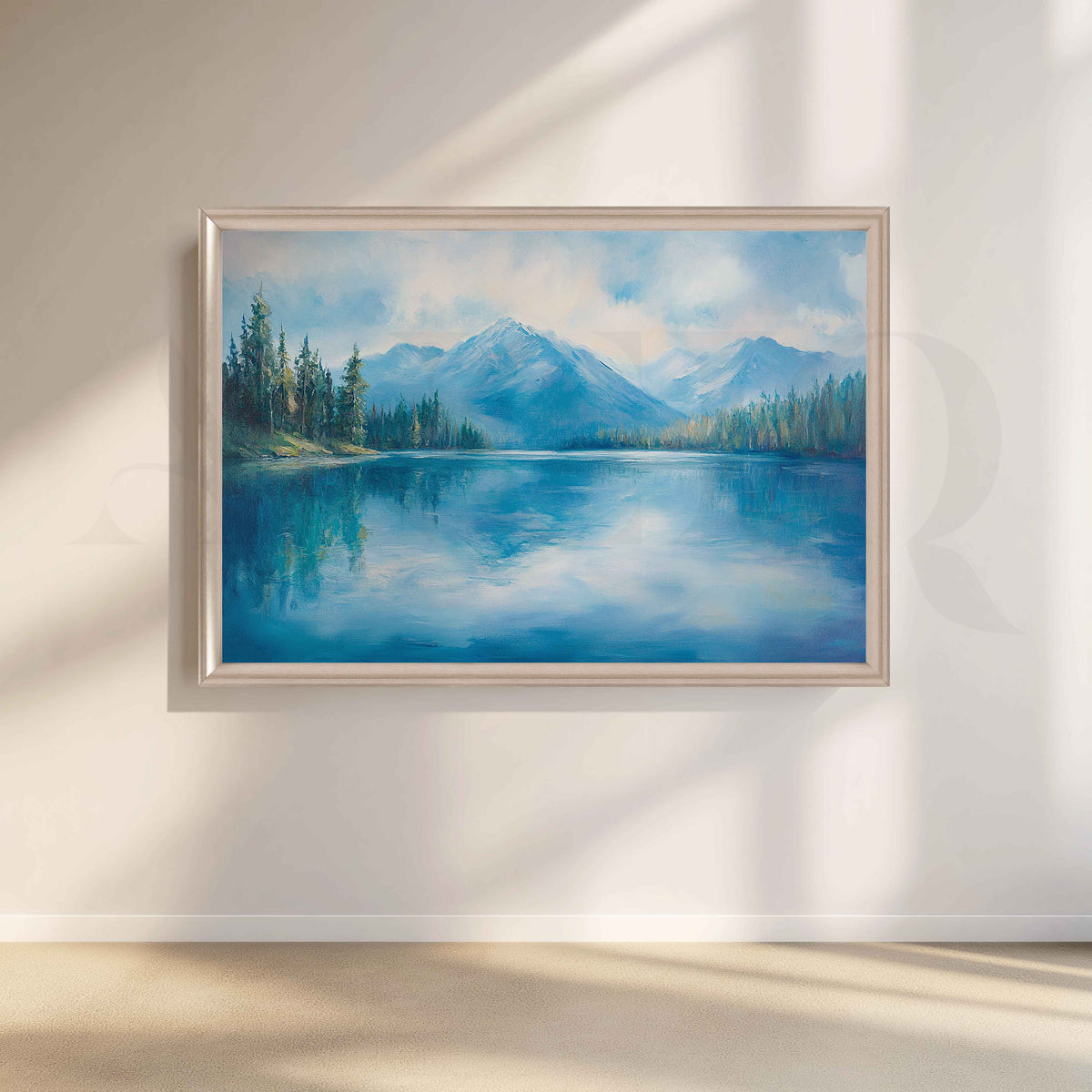Framed Alpine Lake Canvas Artwork – Asha Art Studio – Image 4