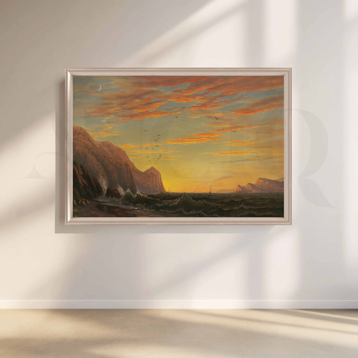 Sunset Coastal Seascape Canvas Artwork – Asha Art Studio – Image 4