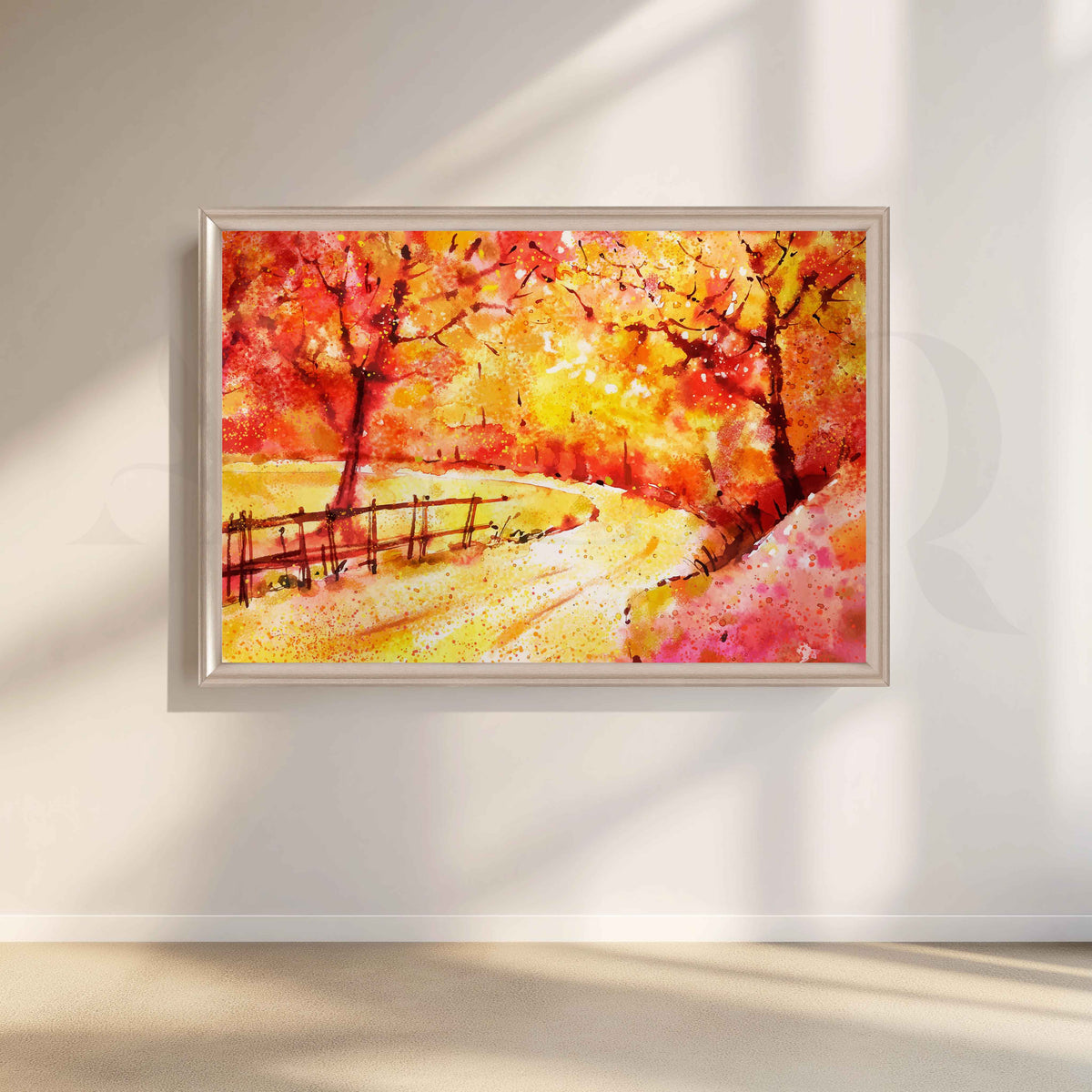Autumn Forest Path Canvas Artwork for Living – Asha Art Studio – Image 4