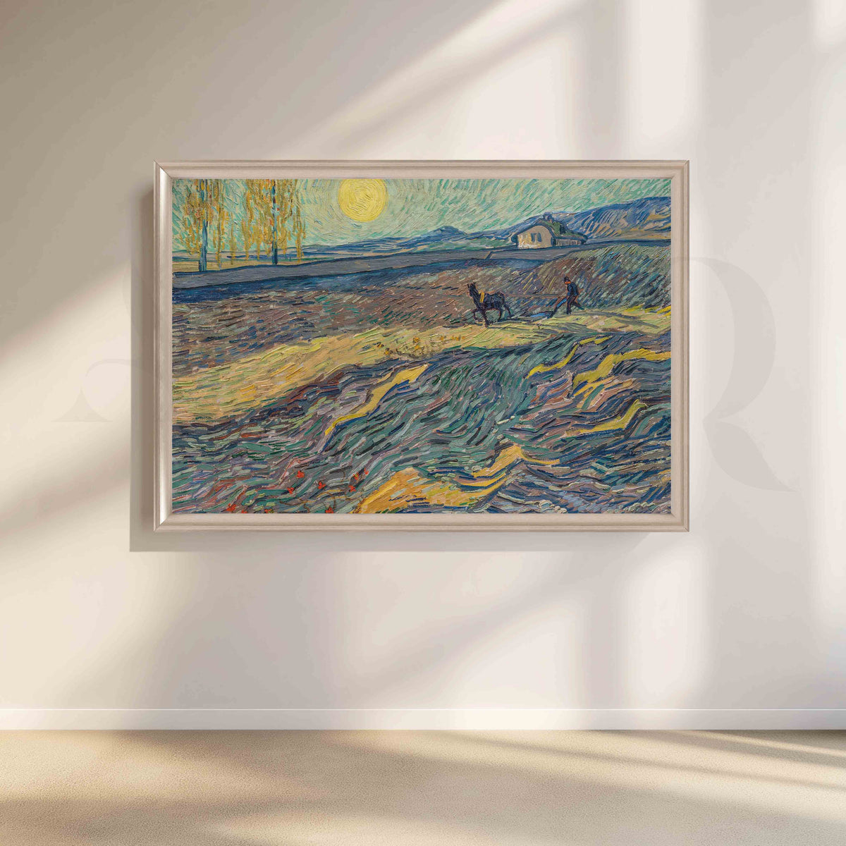 Moonlit Ploughed Fields Post-Impressionist Canvas Artwork – Asha Art Studio – Image 4