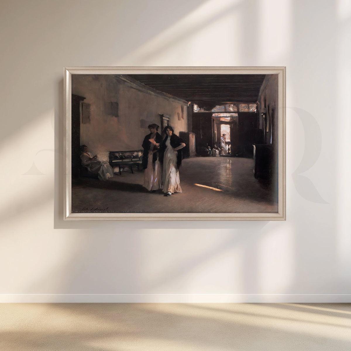 Spanish Cloister Stroll Canvas Artwork – Asha Art Studio – Image 4