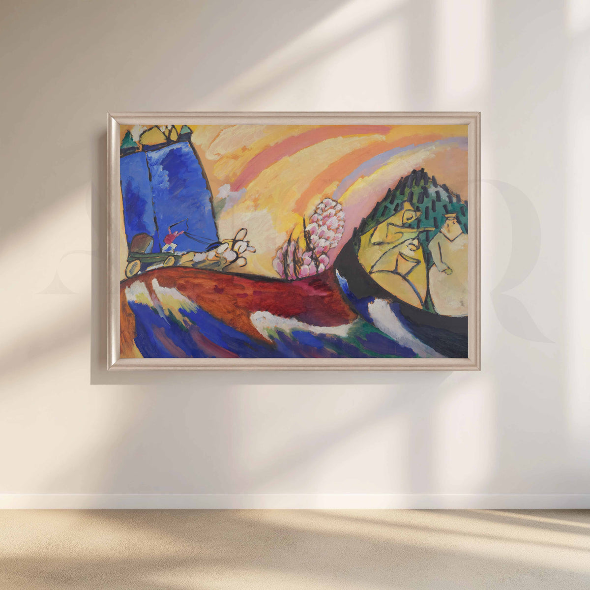 Colorful Abstract Village Landscape Canvas Artwork – Asha Art Studio – Image 4