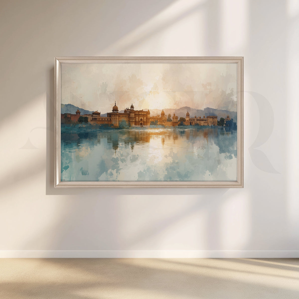 Udaipur Palace Watercolor Canvas Artwork – Asha Art Studio – Image 4