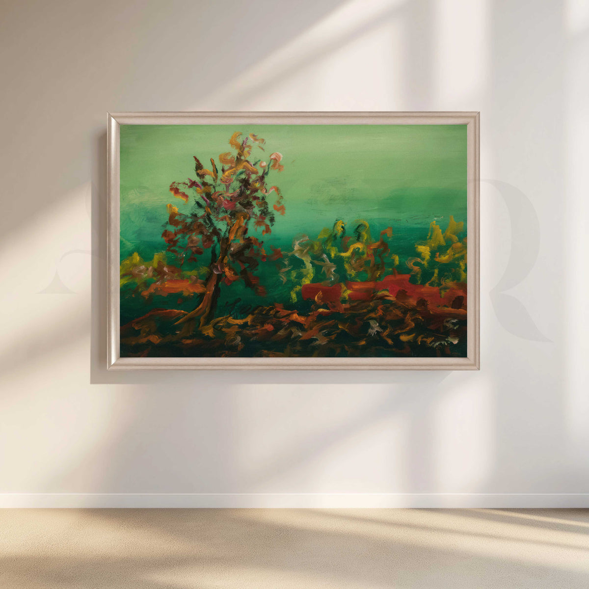 Moody Green Landscape Canvas Artwork – Asha Art Studio – Image 4
