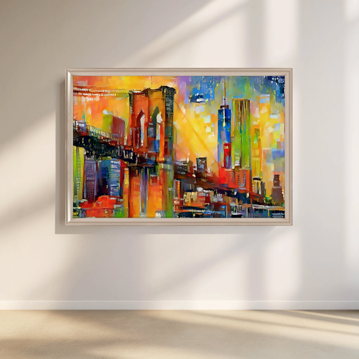 Brooklyn Bridge at Dusk Cityscape Artwork – Asha Art Studio – Image 4
