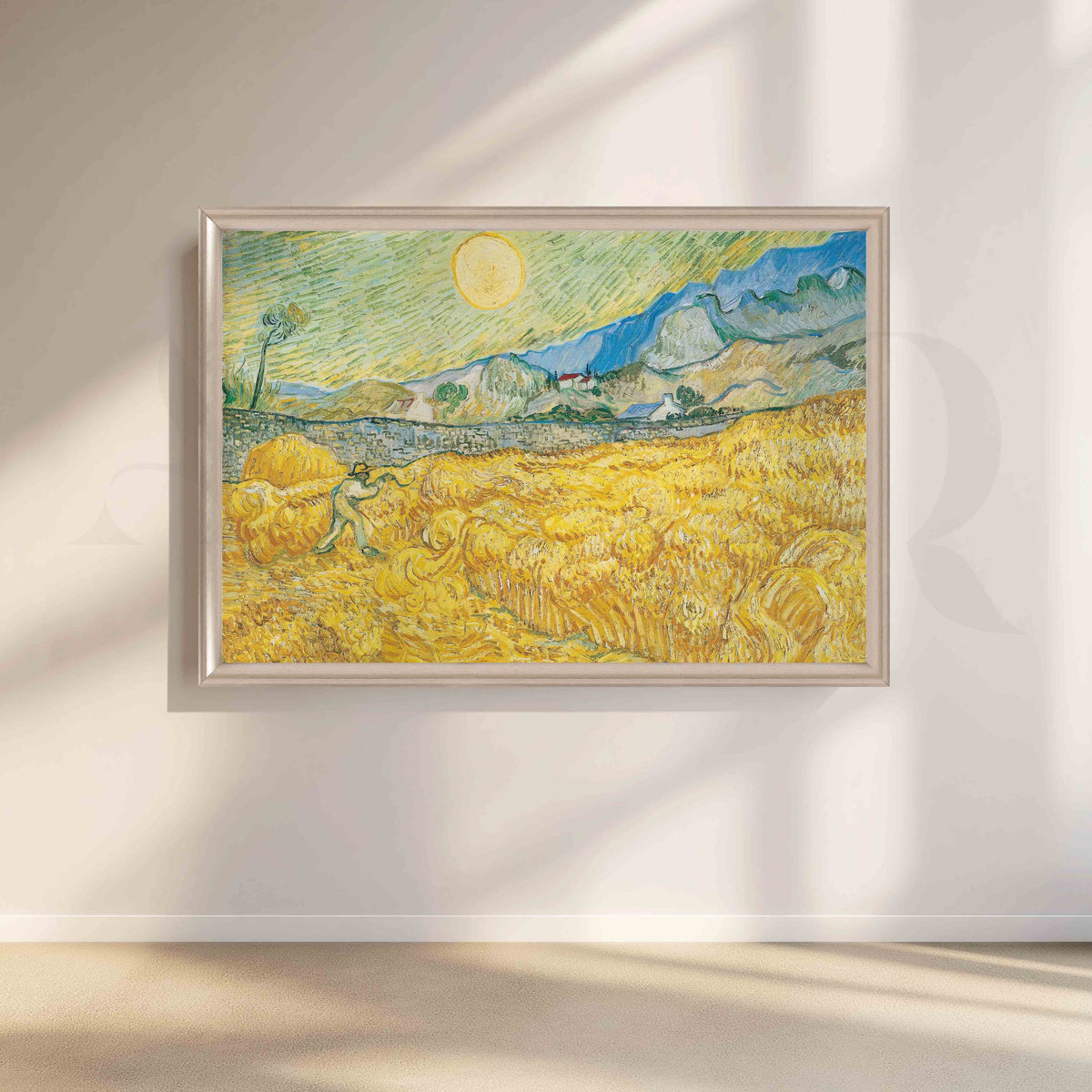 Golden Wheat Field Under the Sun Post-Impressionist Canvas Artwork – Asha Art Studio – Image 4