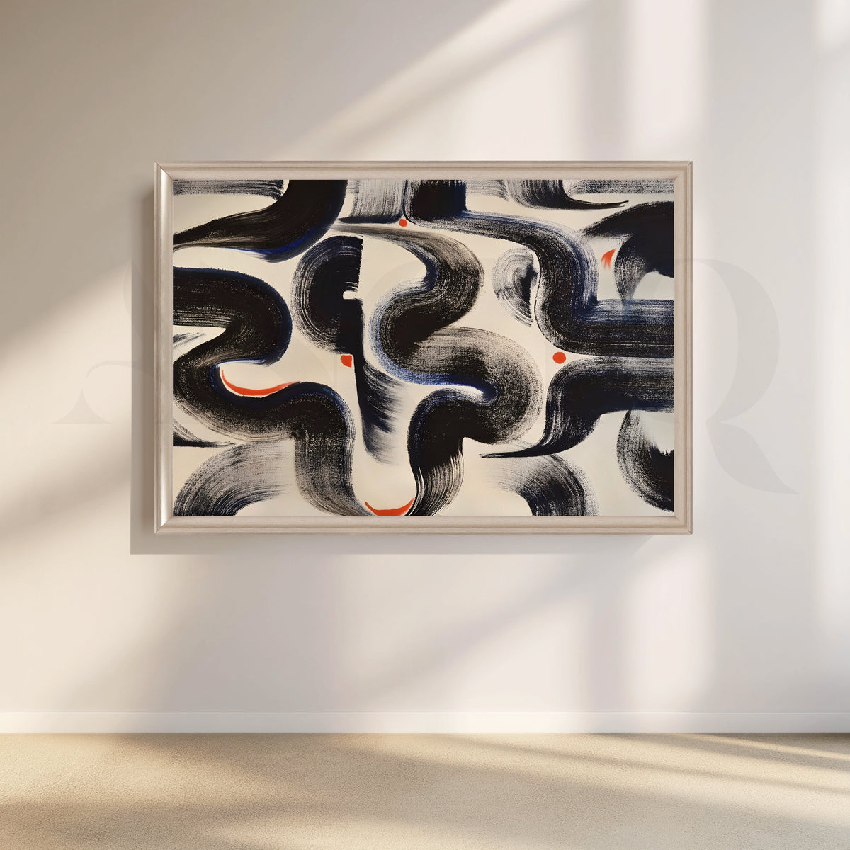 Modern Black Brushstroke Canvas Artwork – Asha Art Studio – Image 4