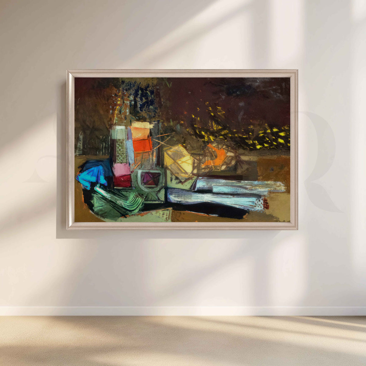 Moody Abstract Cityscape Canvas Artwork – Asha Art Studio – Image 4