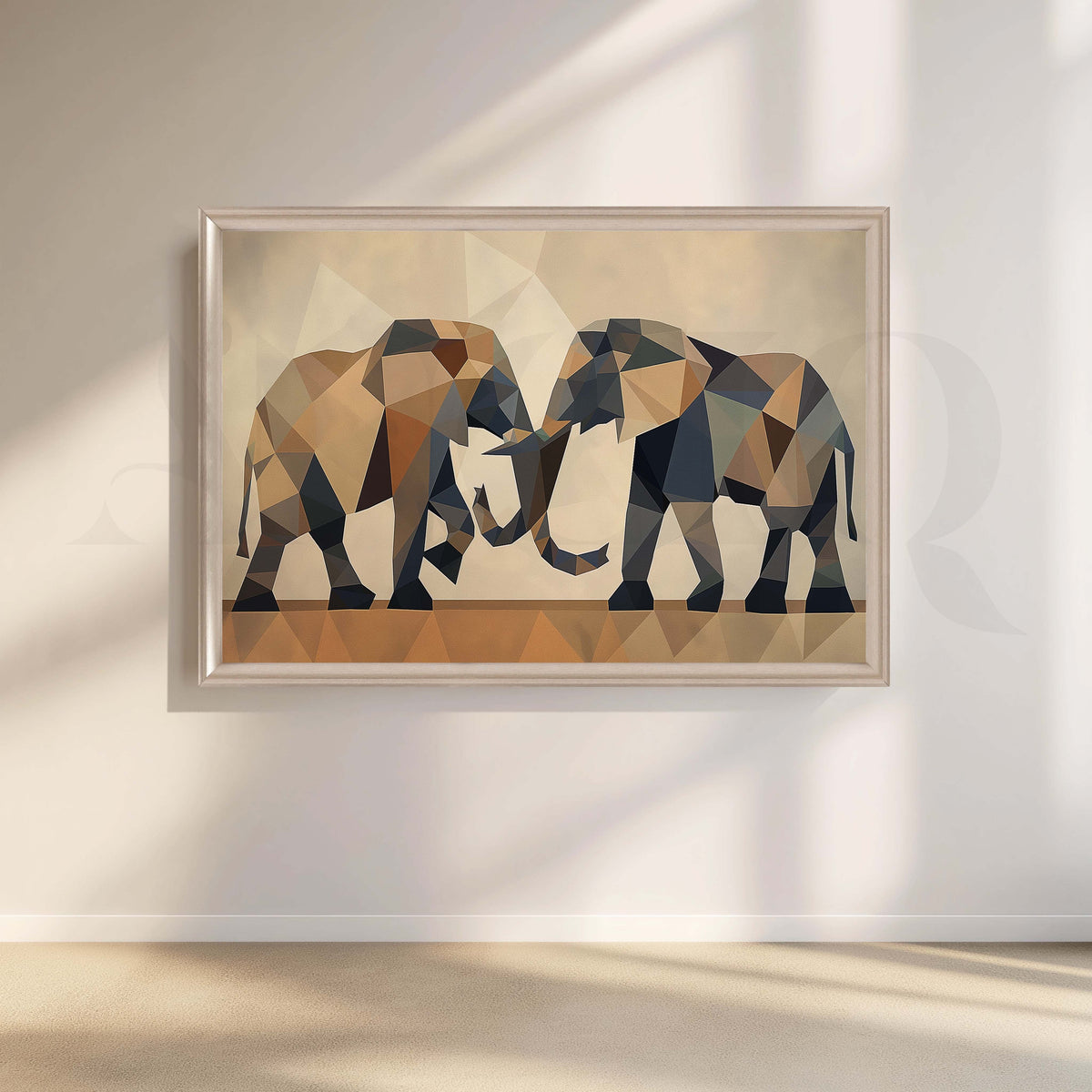 Geometric Elephant Canvas Artwork – Asha Art Studio – Image 4