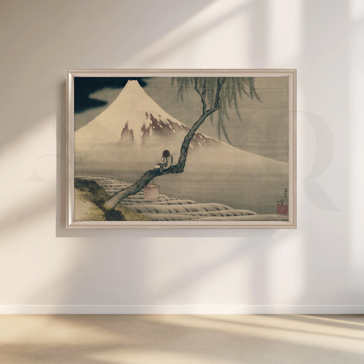 Willow & Fuji in Morning Mist Canvas Artwork – Asha Art Studio – Image 4