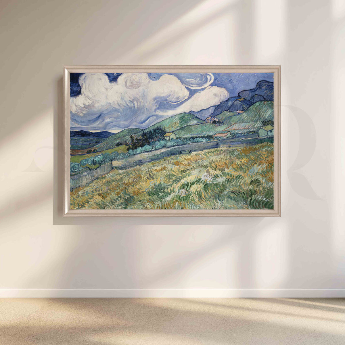 Rolling Wheat Fields and Mountains Canvas Artwork – Asha Art Studio – Image 4