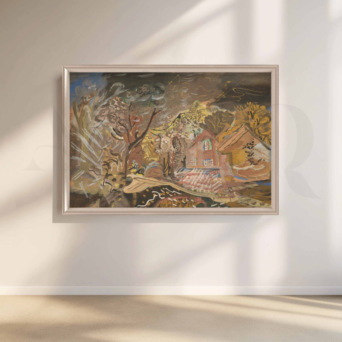 Abstract Countryside Cottage Canvas Artwork – Asha Art Studio – Image 4