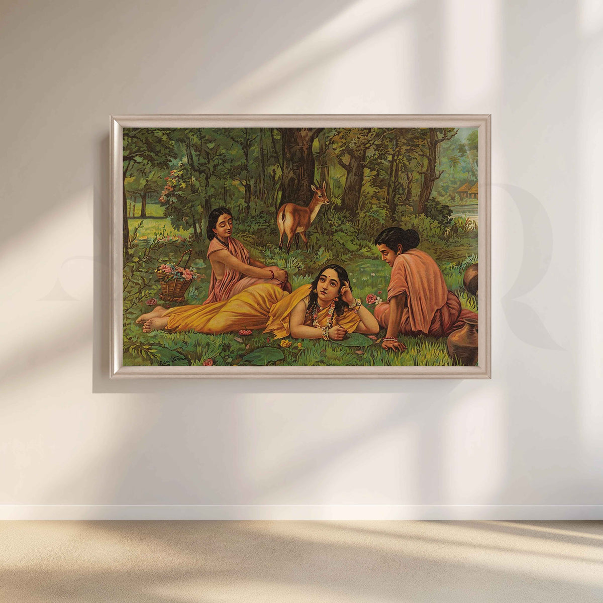 Shakuntala Patra Lekhan by Raja Ravi Varma Artwork – Asha Art Studio – Image 4