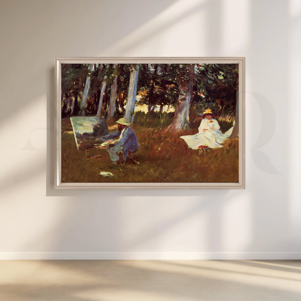 Monet Painting Outdoors Canvas Artwork – Asha Art Studio – Image 4