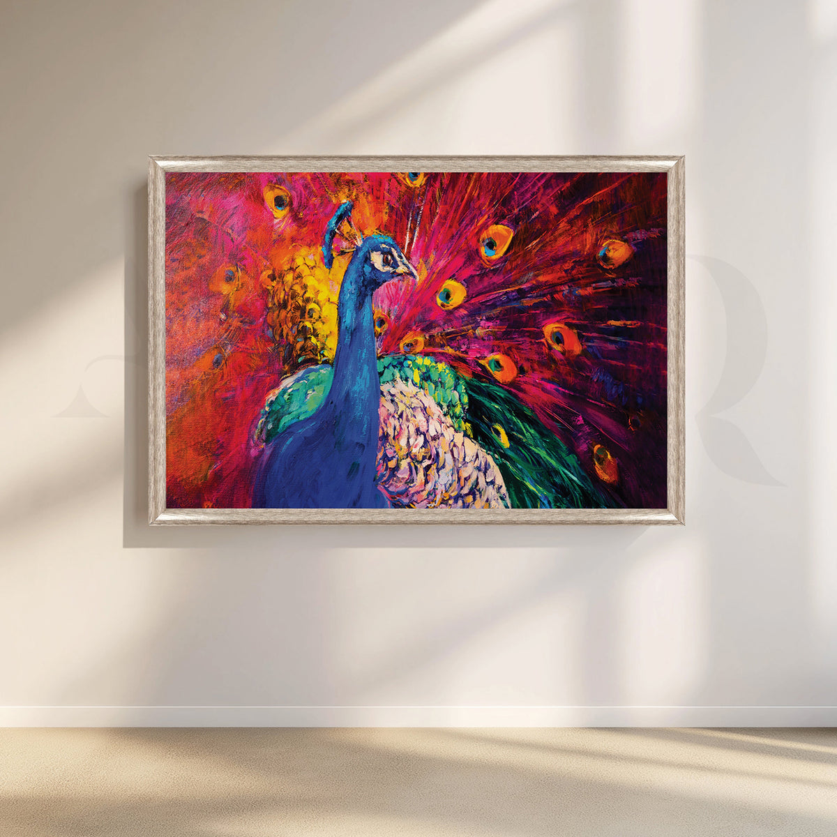 Peacock Elegance Canvas Artwork – Asha Art Studio – Image 4