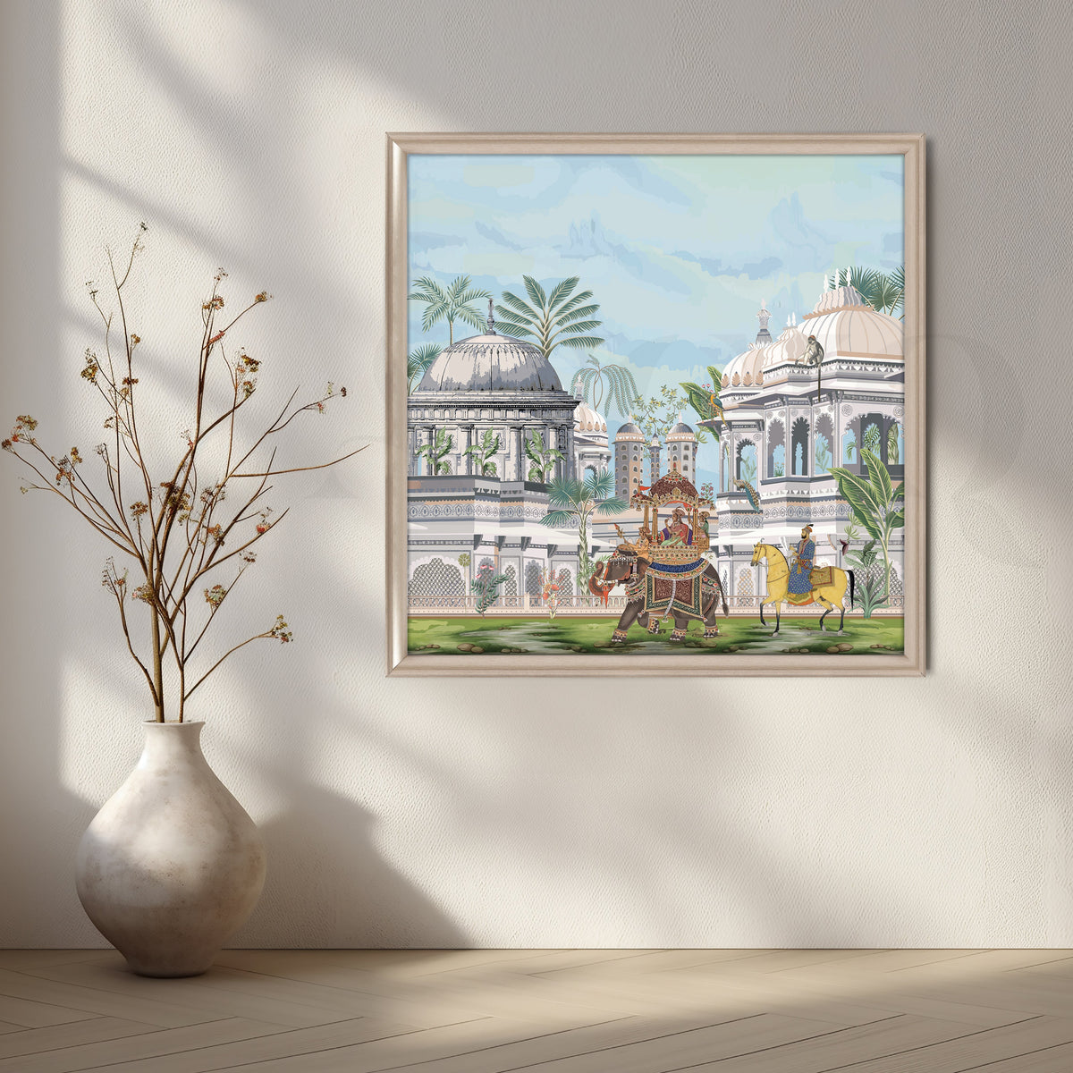 Verdant Palm Trees Canvas Artwork – Asha Art Studio – Image 4