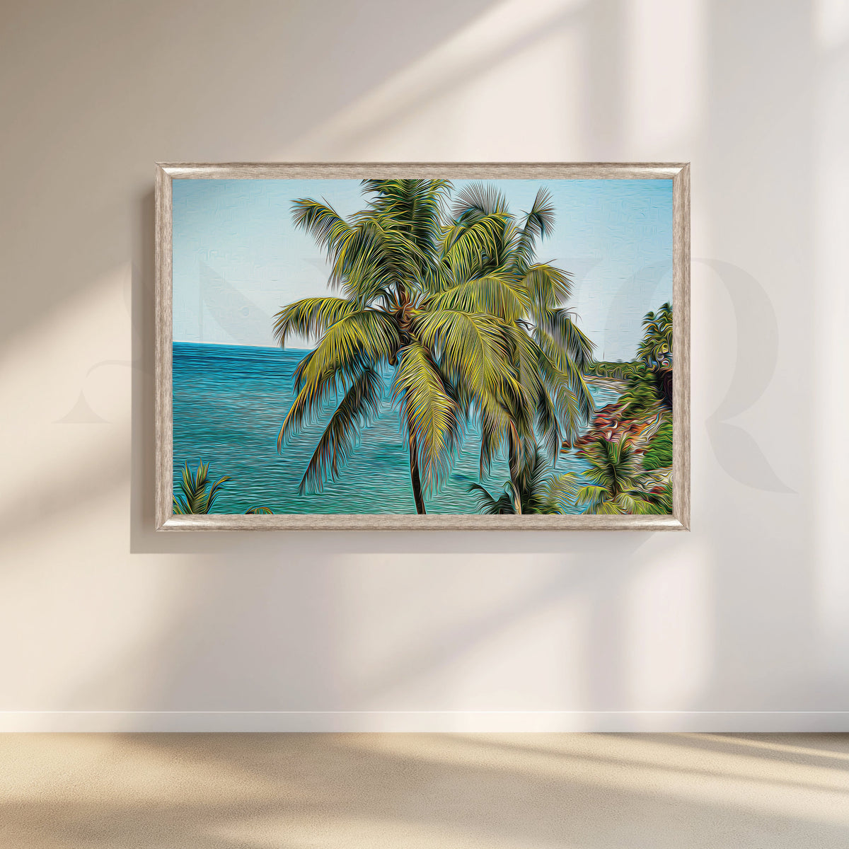 Beach Breezy Palms Canvas Artwork – Asha Art Studio – Image 4