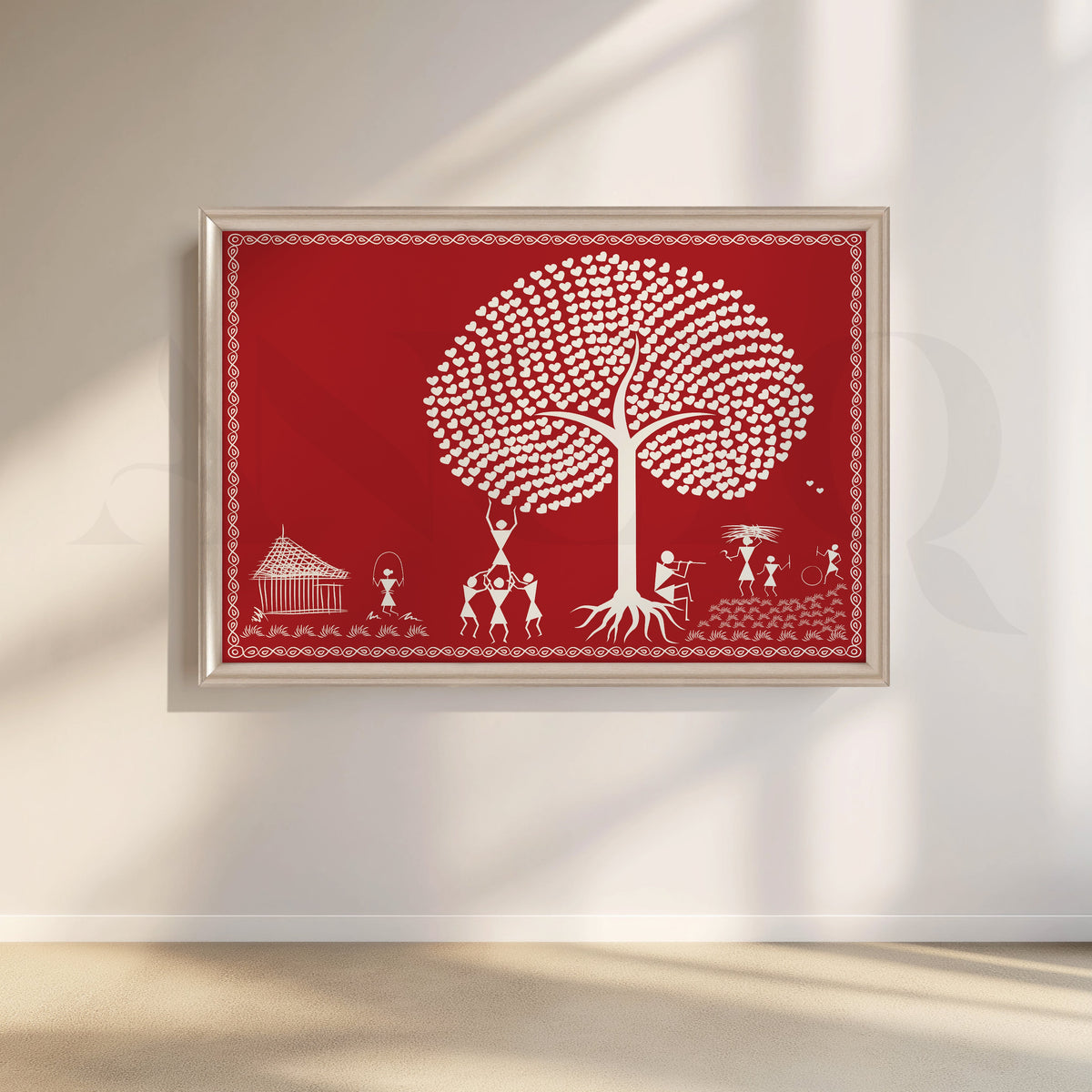 Harmony in Tradition Canvas Artwork – Asha Art Studio – Image 4