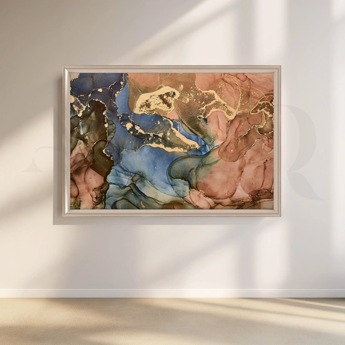 Serene Marble Waves Abstract Art – Asha Art Studio – Image 4