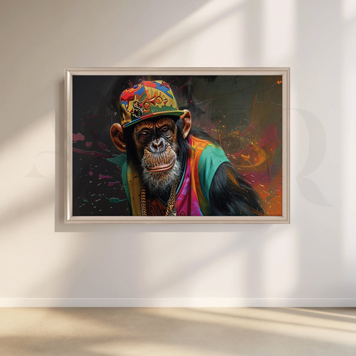 A Whimsical Chimpanzee Canvas Artwork – Asha Art Studio – Image 4