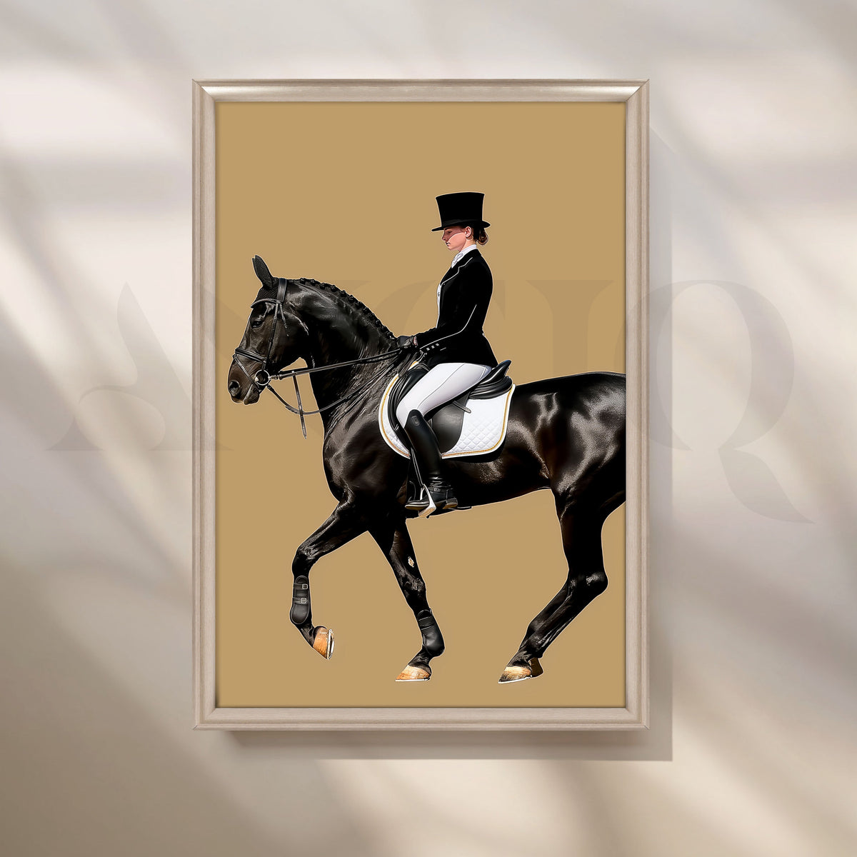 Classic Black Horse Rider Canvas Artwork – Asha Art Studio – Image 4