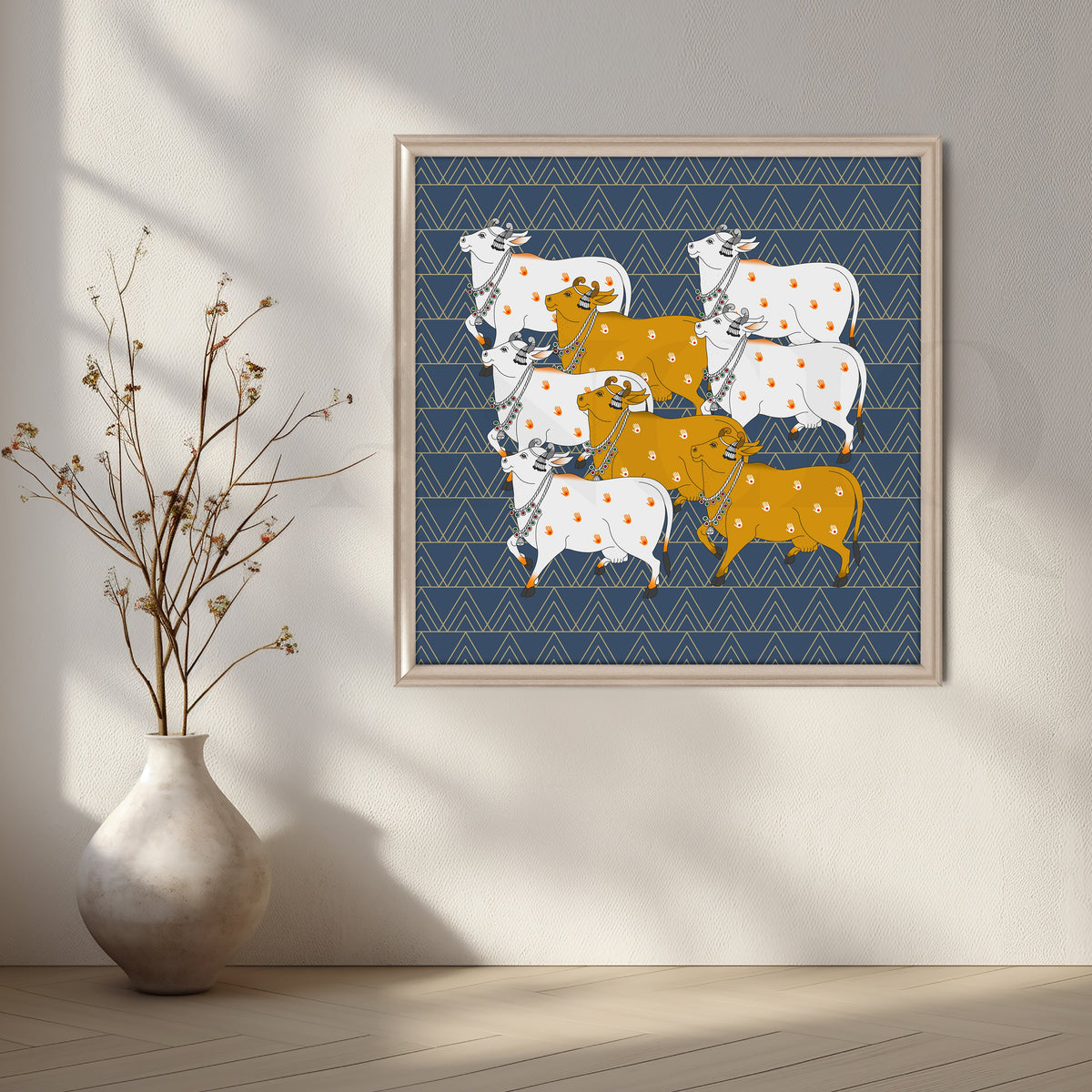 Ornate Cows Adorned in Tribal Patterns – Asha Art Studio – Image 4