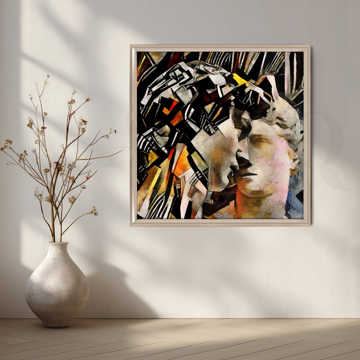 Fusion of Classical Form and Modern Chaos in Abstract Layers – Asha Art Studio – Image 4
