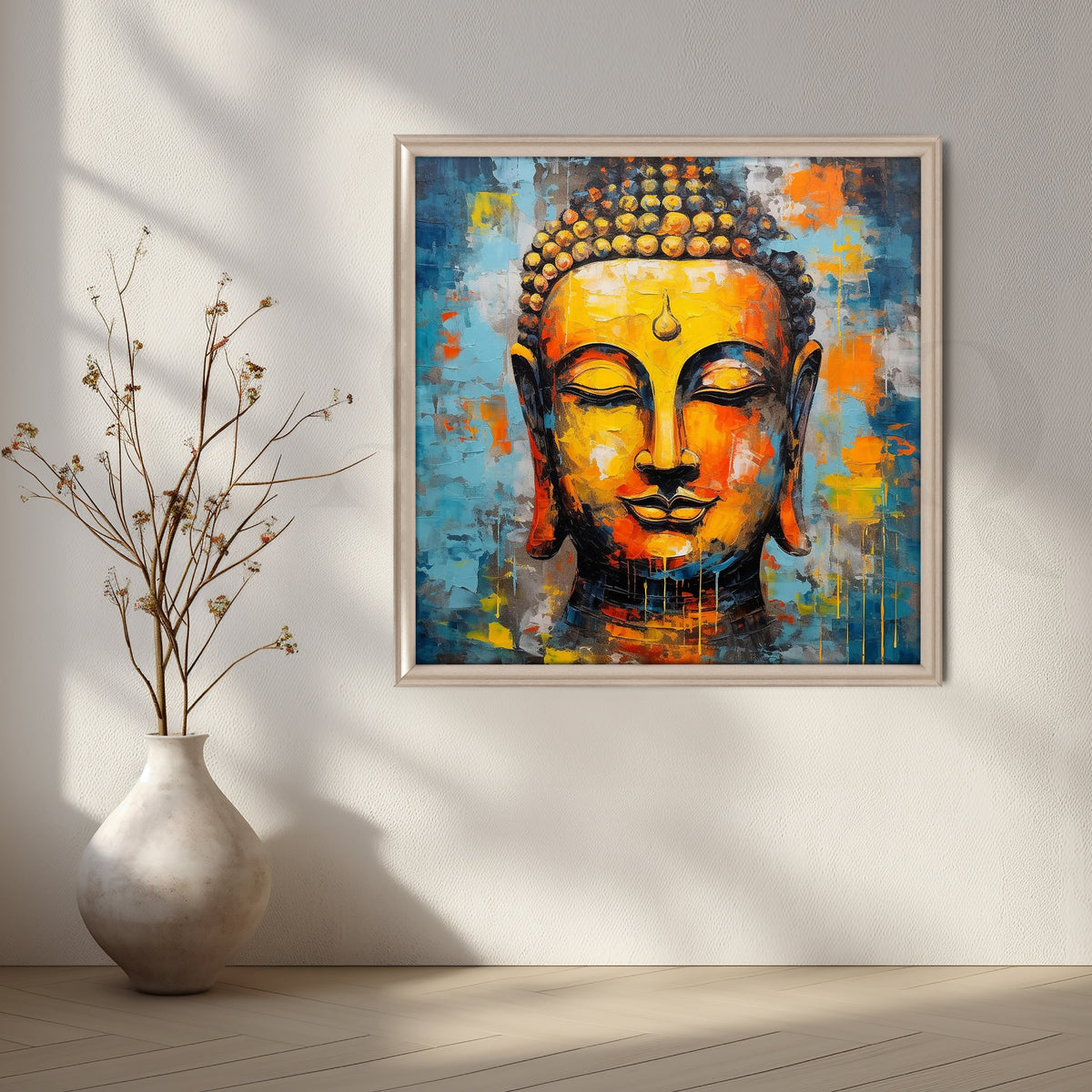 Vivid Buddha Portrait Canvas Artwork – Asha Art Studio – Image 4