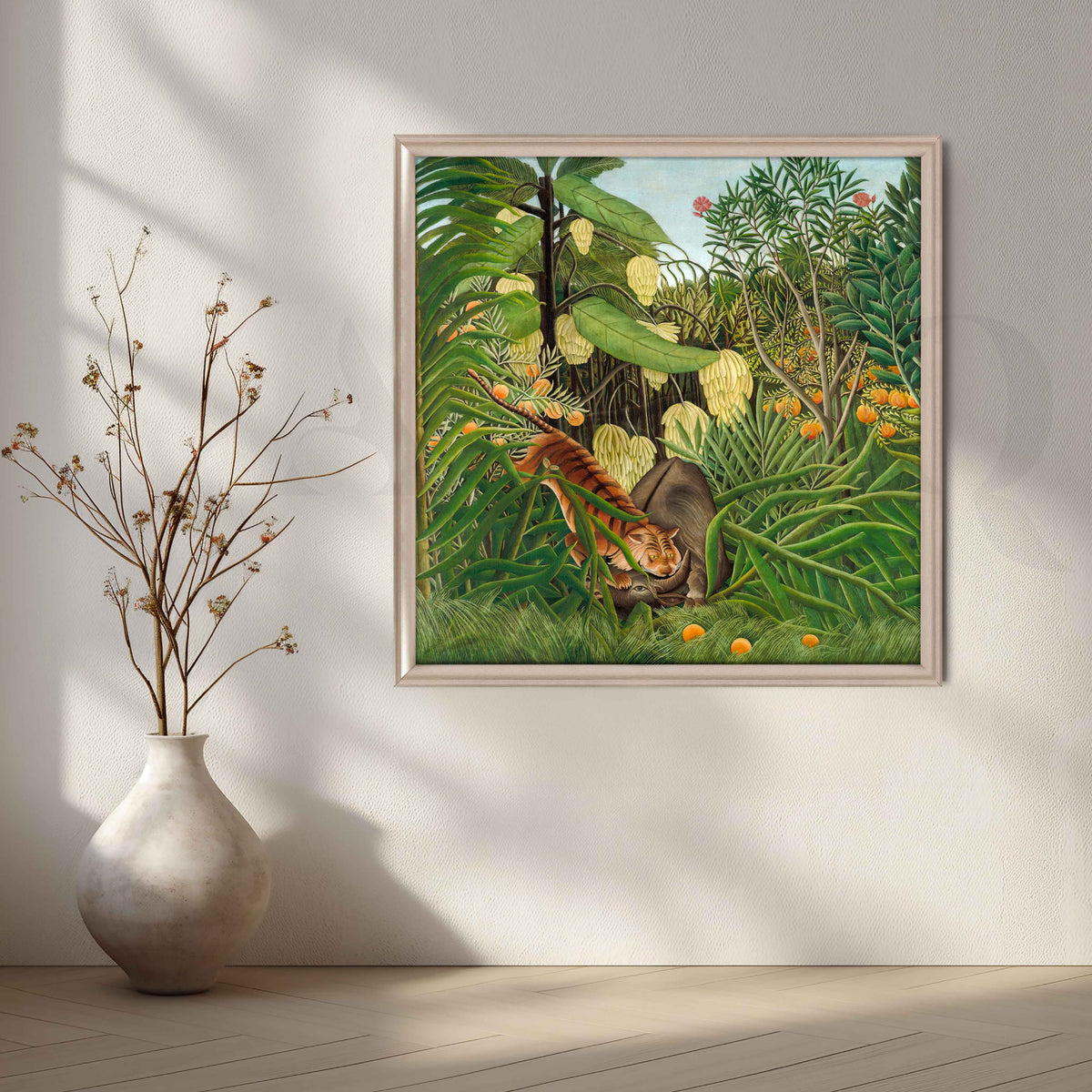 Tiger in Tropical Jungle Botanical Canvas Artwork – Asha Art Studio – Image 4