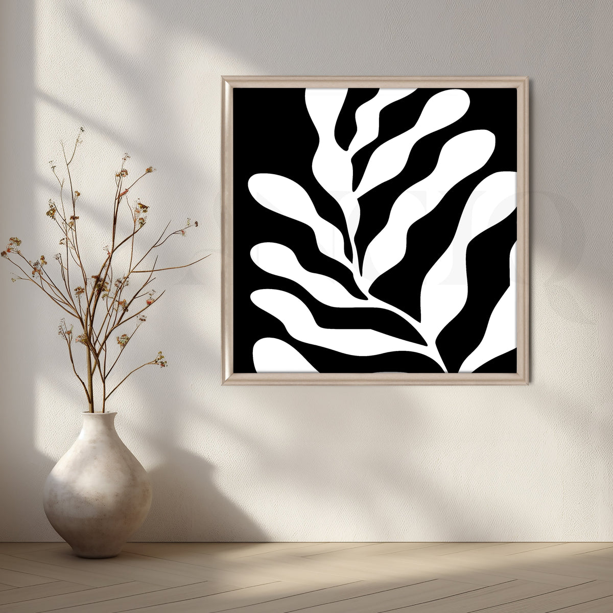 Monochrome Organic Patterns in Fluid Black and White Design – Asha Art Studio – Image 6