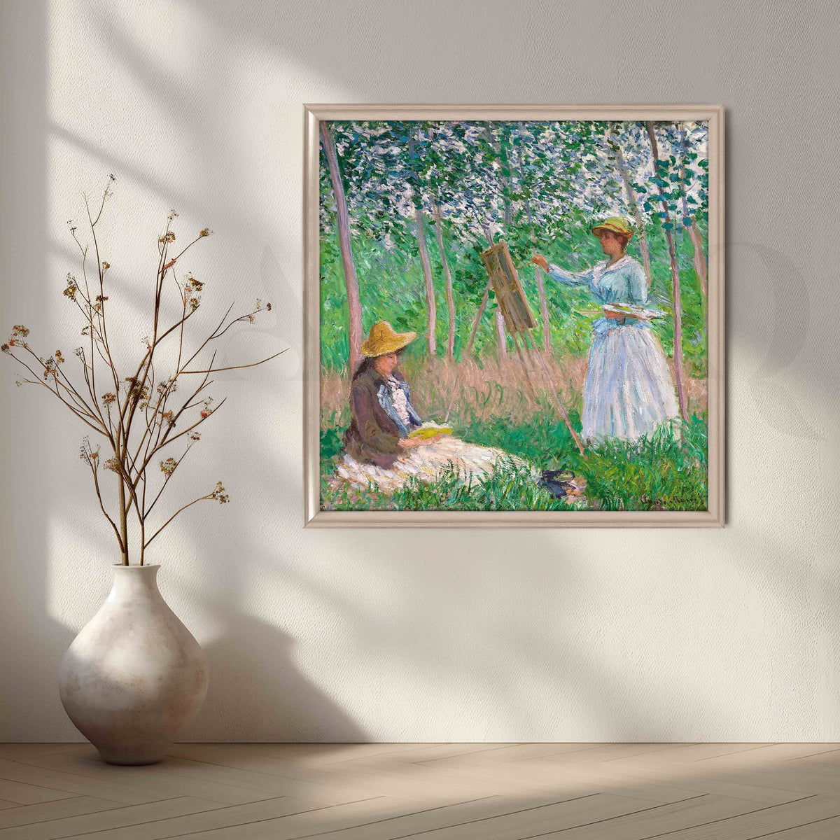 Women Painting in the Spring Orchard Impressionist Canvas Artwork – Asha Art Studio – Image 4