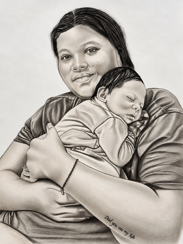 Custom Pencil Sketch Portrait from Photo