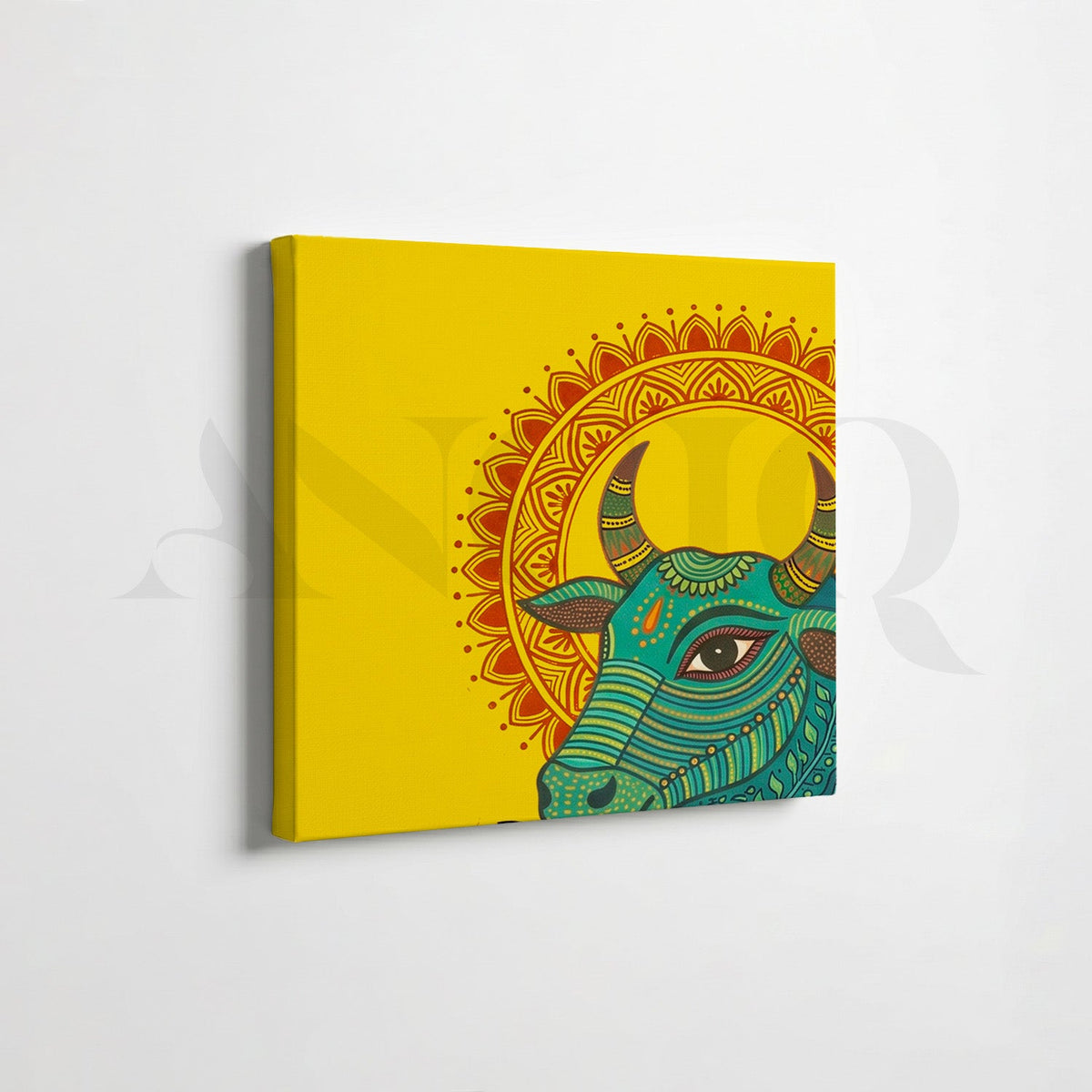 Colorful Cow Folk Gallery Wall Canvas Artwork Set of 6 – Asha Art Studio – Image 2