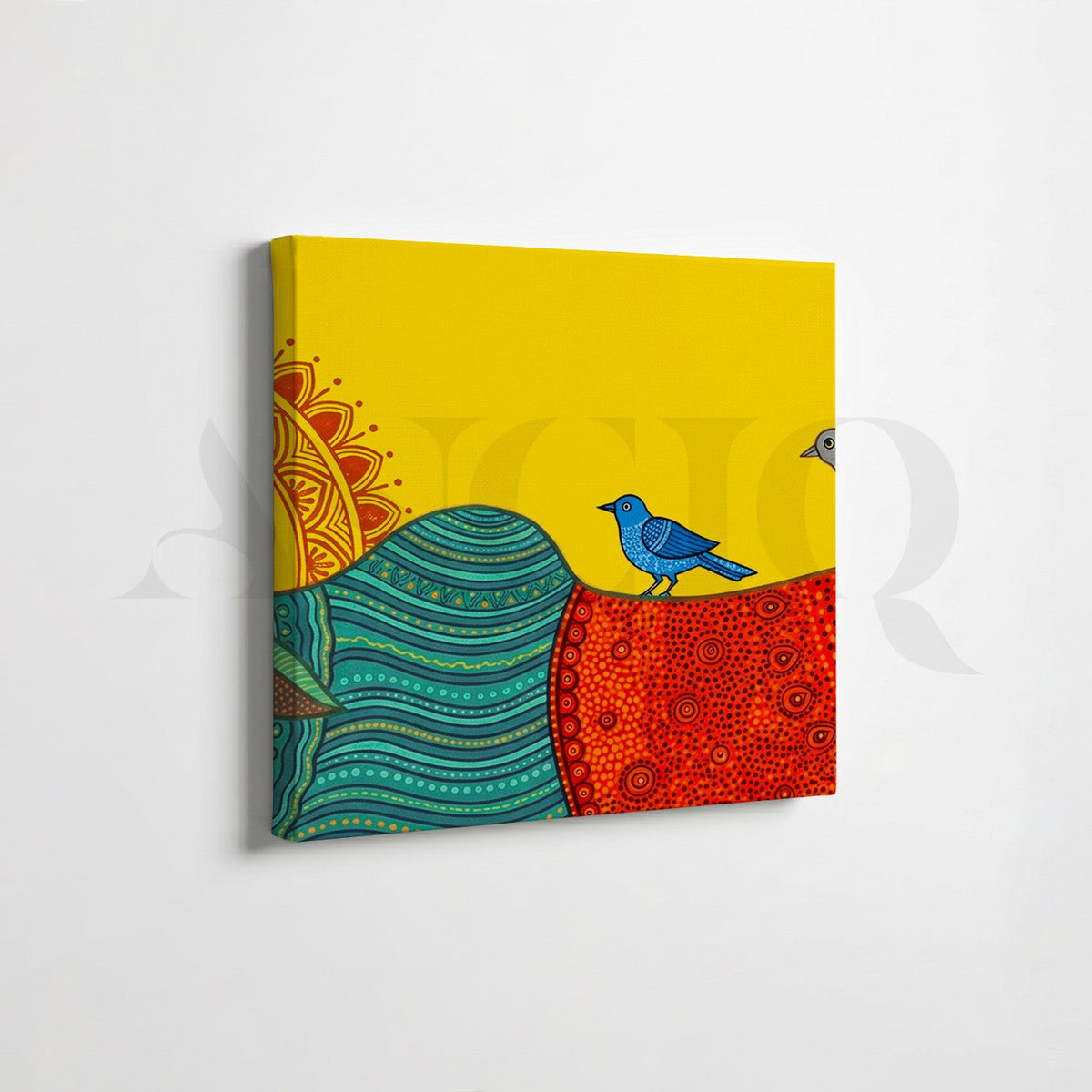 Colorful Cow Folk Gallery Wall Canvas Artwork Set of 6 – Asha Art Studio – Image 3
