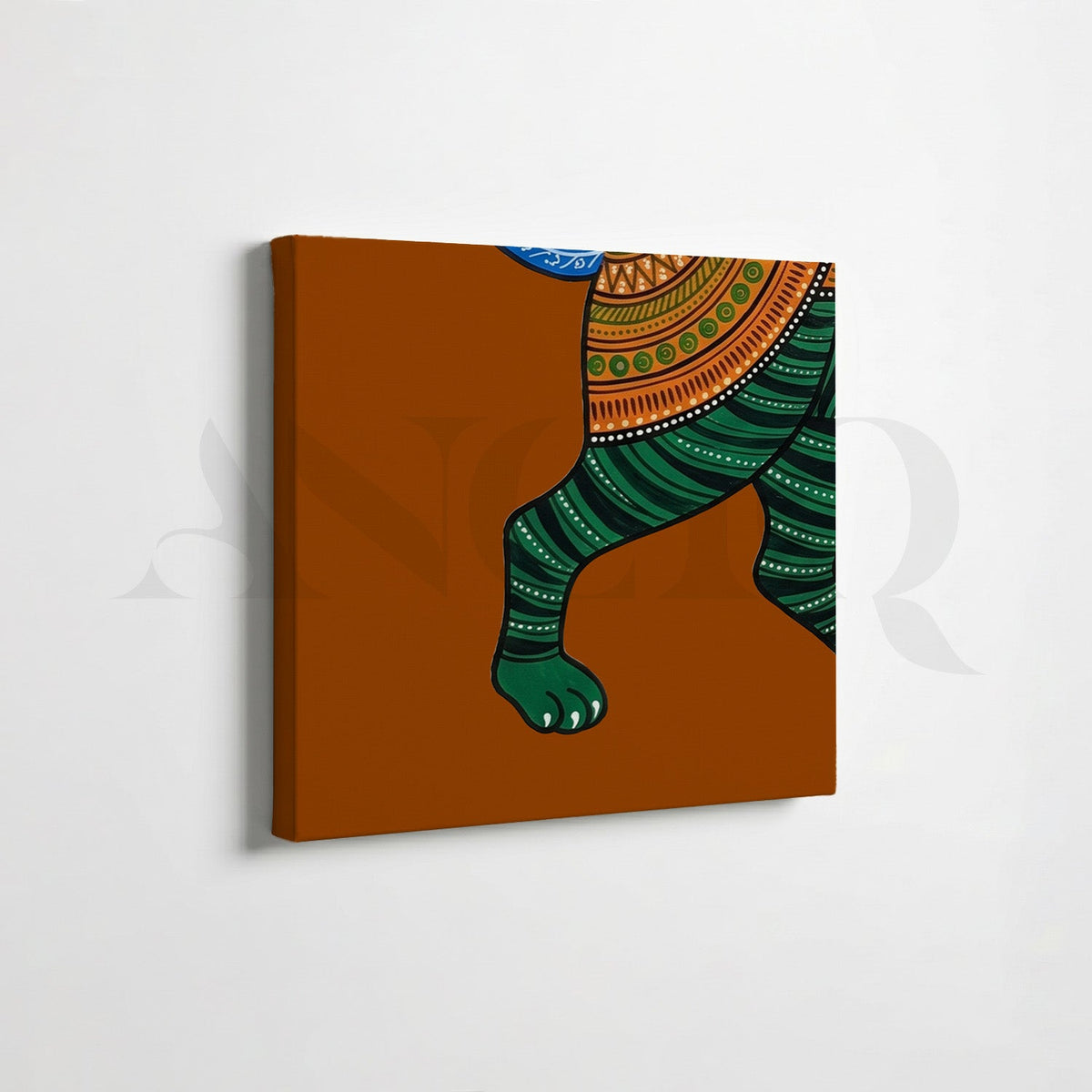 Folk Tiger Heritage Gallery Wall Canvas Artwork Set of 6 – Asha Art Studio – Image 5
