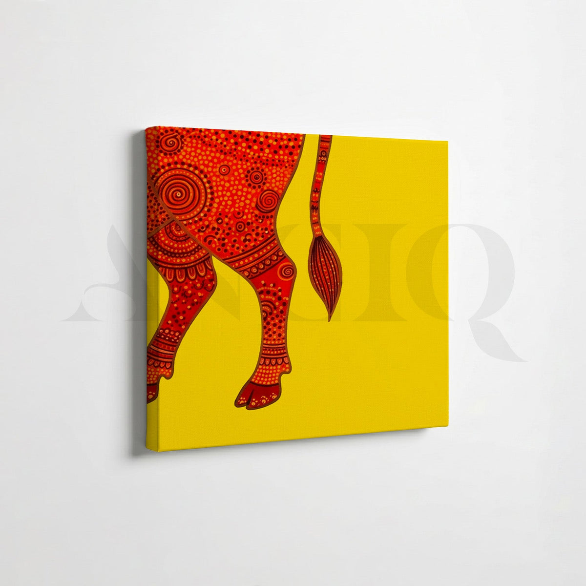 Colorful Cow Folk Gallery Wall Canvas Artwork Set of 6 – Asha Art Studio – Image 7
