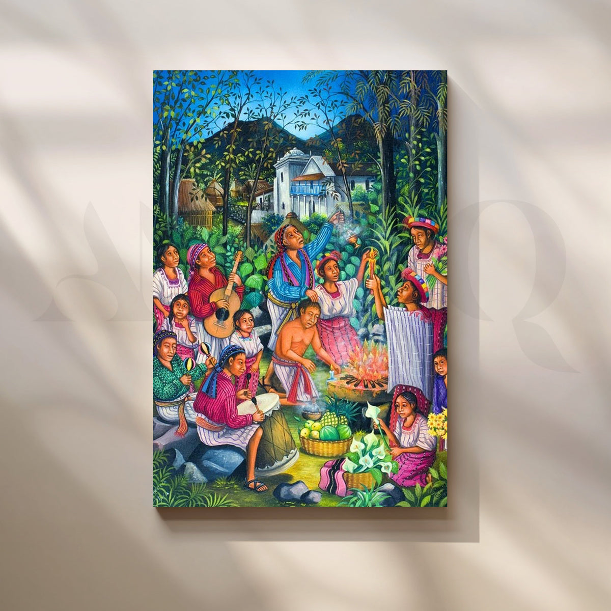 Village Festival Celebration Canvas Artwork – Asha Art Studio