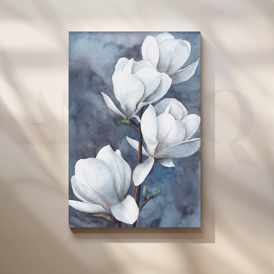 White Magnolia Calm Artwork – Asha Art Studio