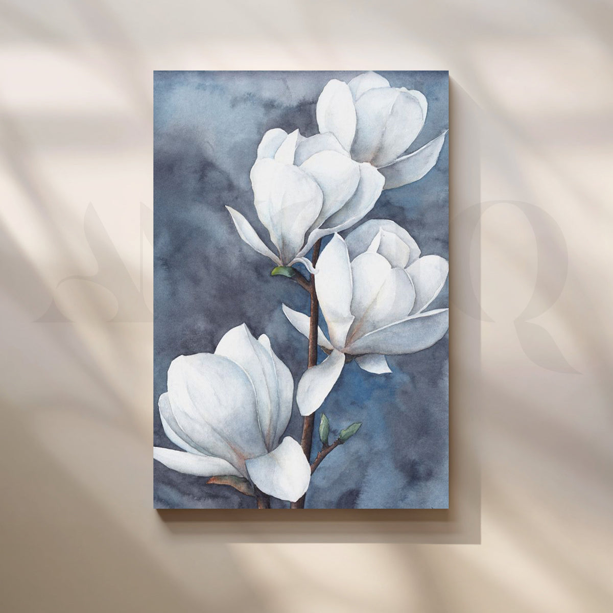 White Magnolia Calm Artwork – Asha Art Studio