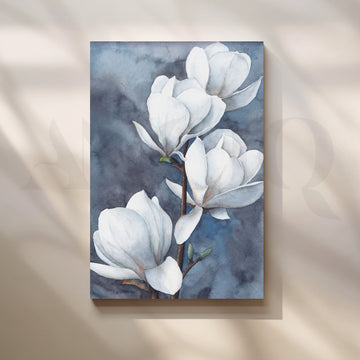 White Magnolia Calm Artwork – Asha Art Studio