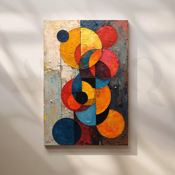 Orbiting Geometry Canvas Artwork – Asha Art Studio