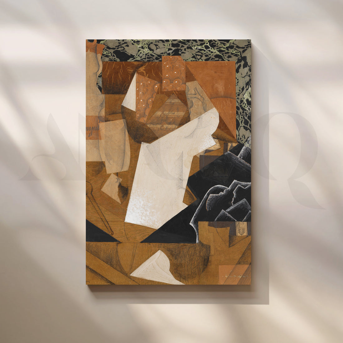 Sepia Cubist Profile Canvas Artwork – Asha Art Studio