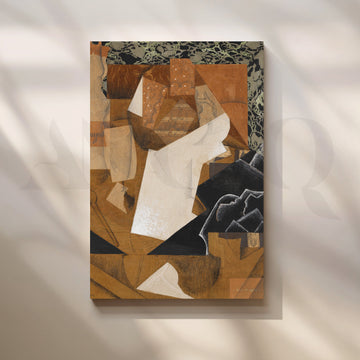 Sepia Cubist Profile Canvas Artwork – Asha Art Studio