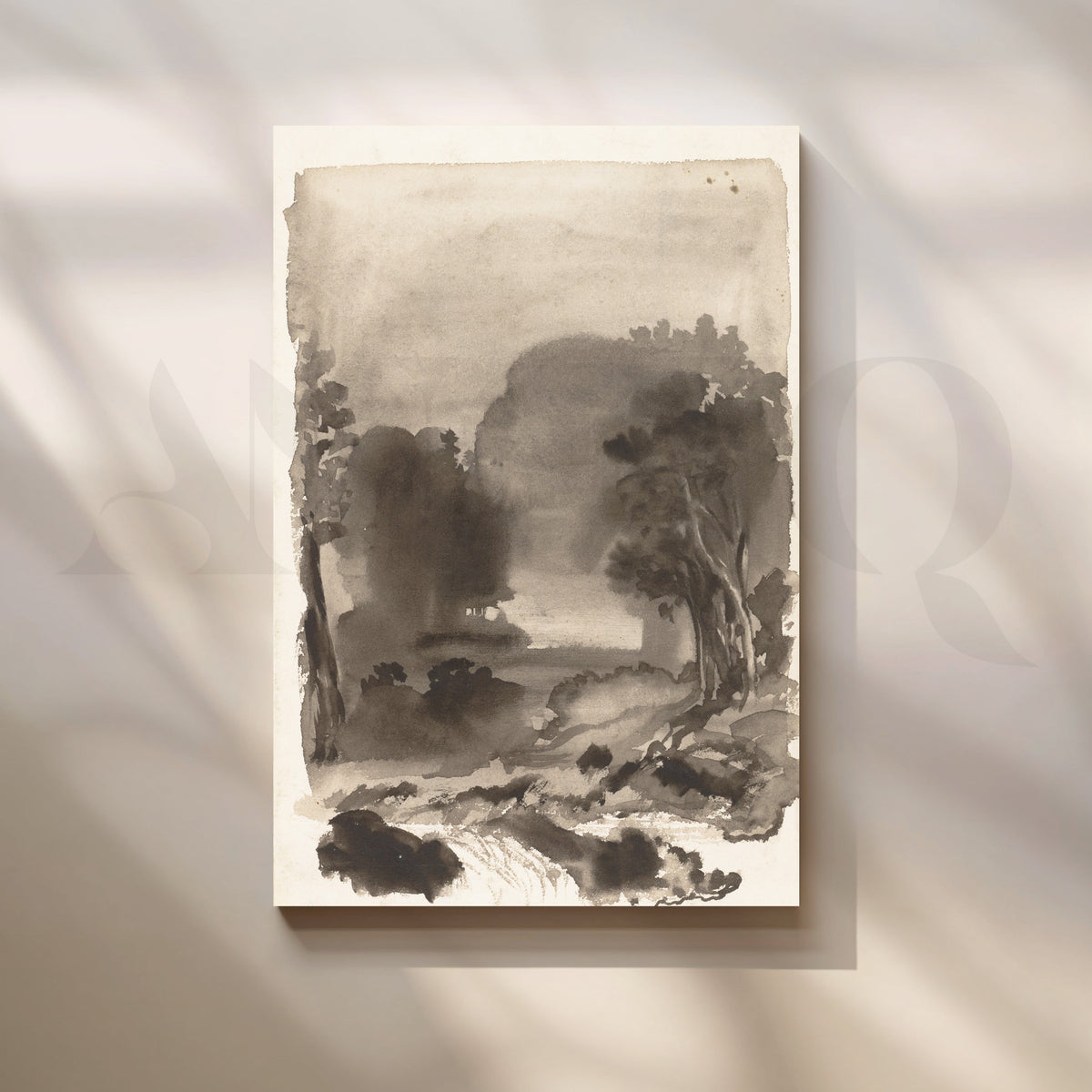 Zen Mist Landscape Canvas Artwork – Asha Art Studio