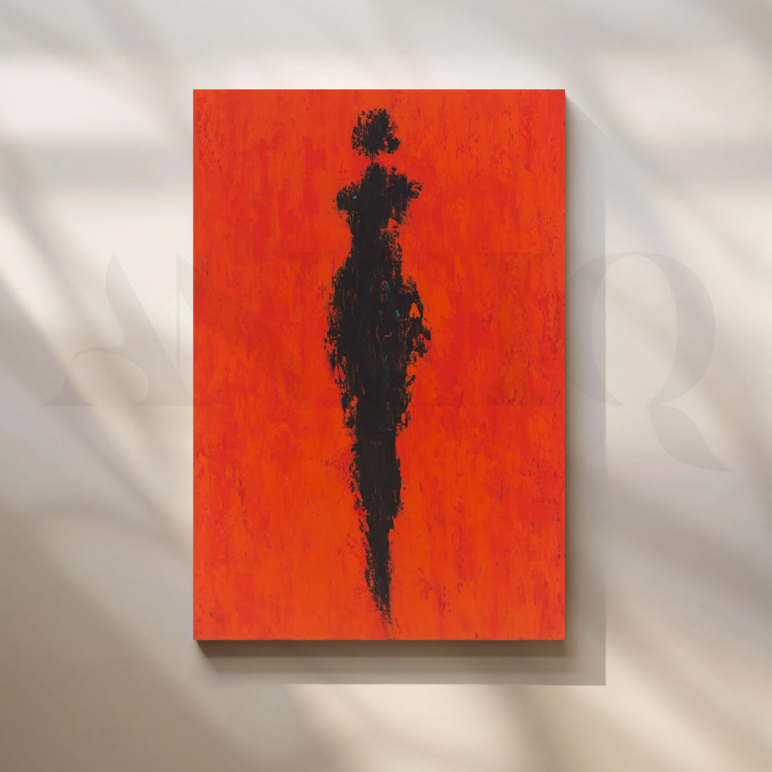 Crimson Silhouette Canvas Artwork – Asha Art Studio