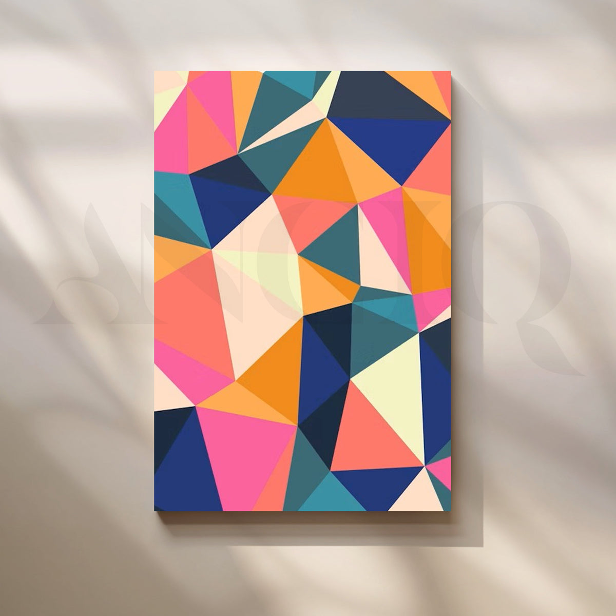Vibrant Polygon Mosaic Canvas Artwork – Asha Art Studio